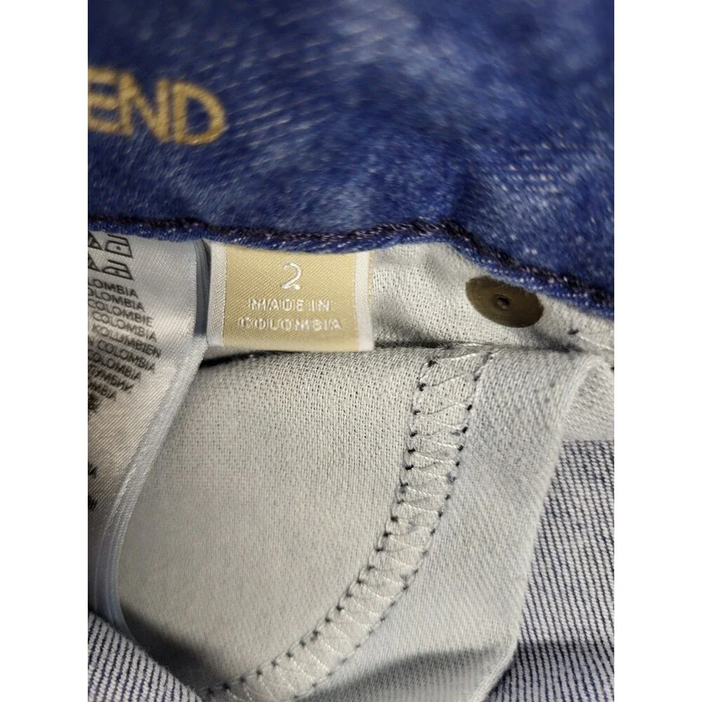 Michael Kors Boyfriend Blue Jeans with Gold Monogram Hardware Sz 2
